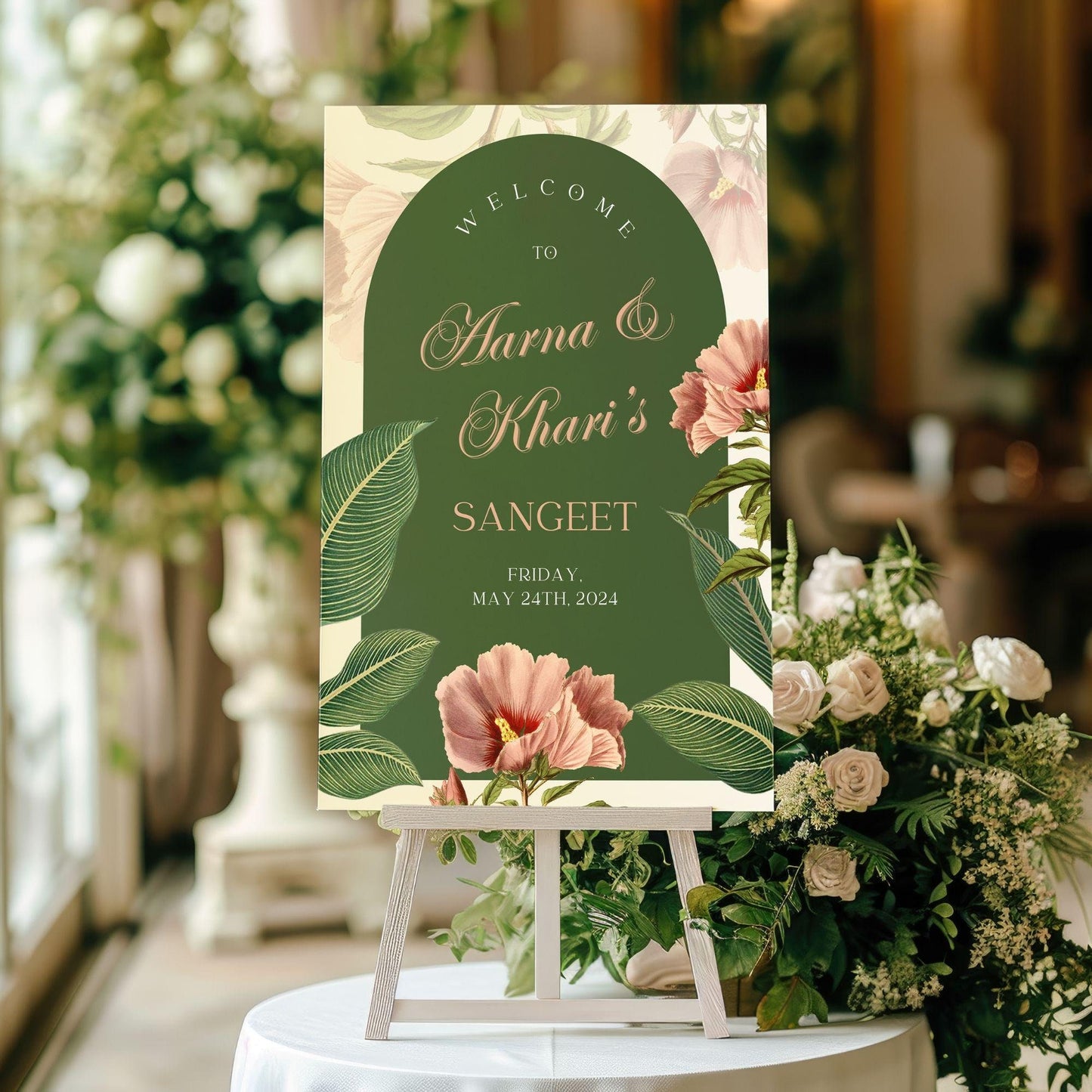 Indian Wedding Sign, Mehndi Decor, Sangeet Welcome Sign,  Haldi Welcome Sign, Punjabi Personalized Acrylic Welcome Sign, Custom Indian Decor - Magnolia Dane Co.