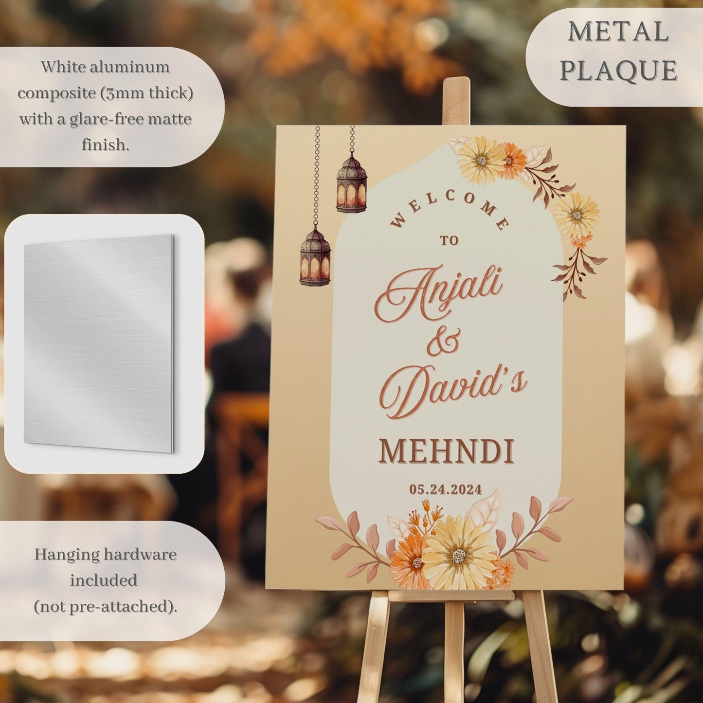 Indian Wedding Sign, Mehndi Decor, Sangeet Welcome Sign, Haldi Welcome Sign, Punjabi Personalized Acrylic Welcome Sign, Custom Indian Decor - Magnolia Dane Co.