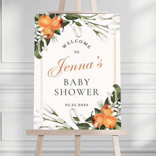 Citrus Baby Shower Welcome Sign
