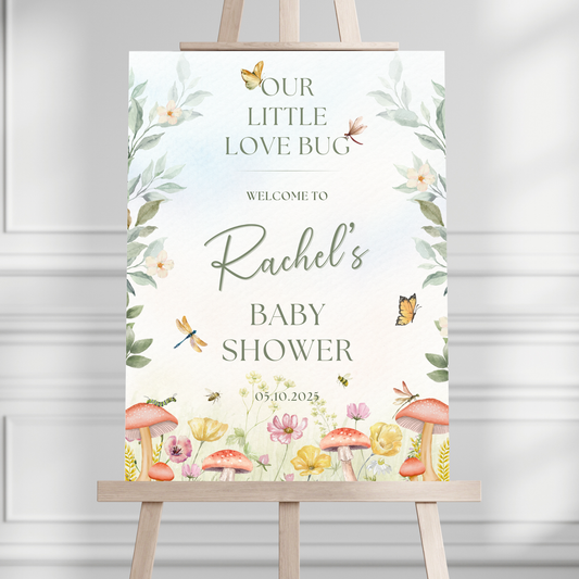 "Our Little Love Bug" Baby Shower Welcome Sign