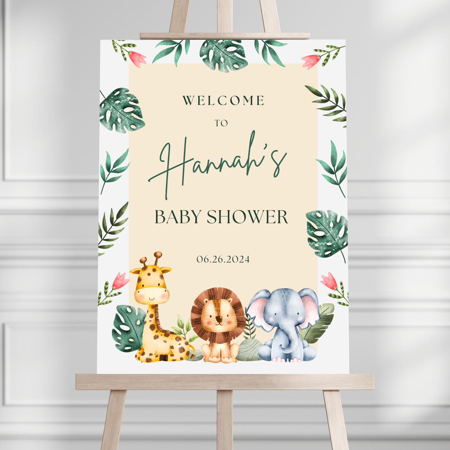 Jungle Safari Baby Shower Welcome Sign - Magnolia Dane Co.