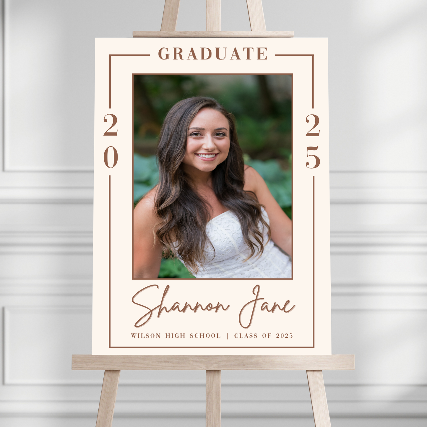Simple Neutral Photo Graduation Party Welcome Sign
