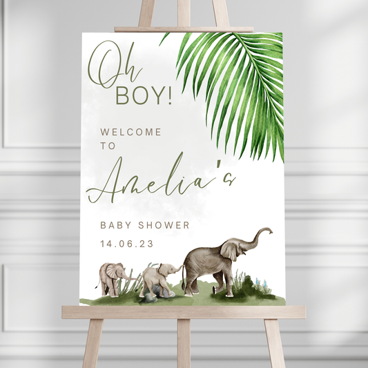Elephant Baby Shower Welcome Sign