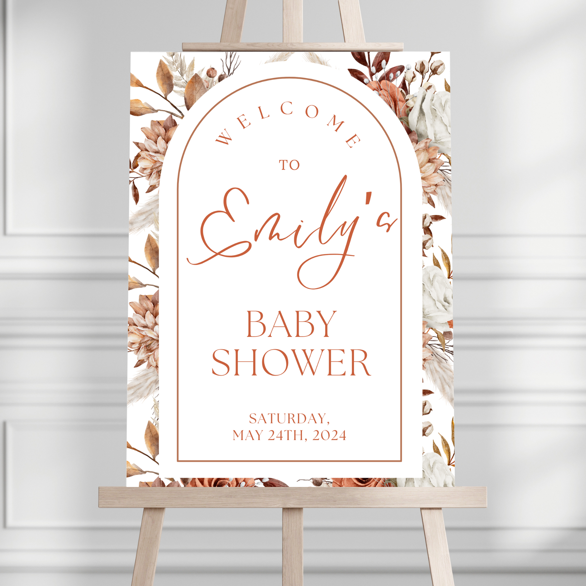 Boho Neutral Baby Shower Welcome Sign - Magnolia Dane Co.