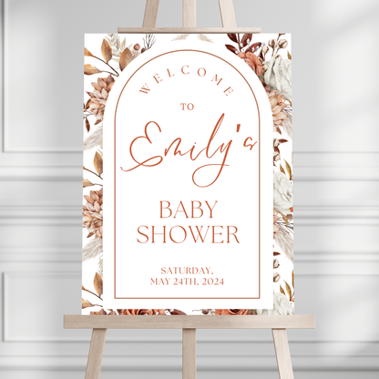 Boho Neutral Baby Shower Welcome Sign - Magnolia Dane Co.