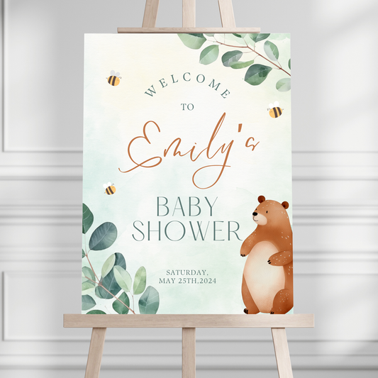 Honey Bear Baby Shower Welcome Sign