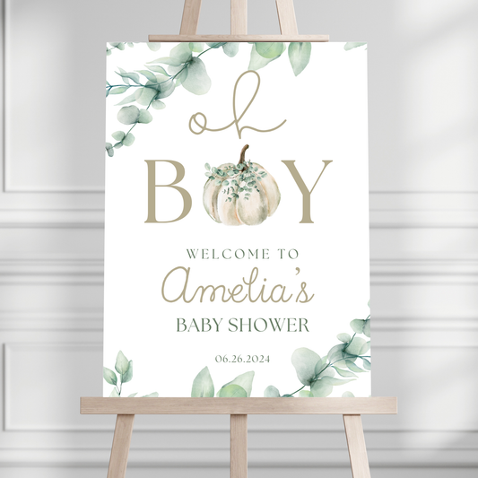 "Oh Boy" Baby Shower Welcome Sign