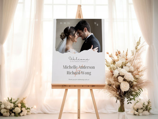 Custom Photo Wedding Welcome Sign - Magnolia Dane Co.