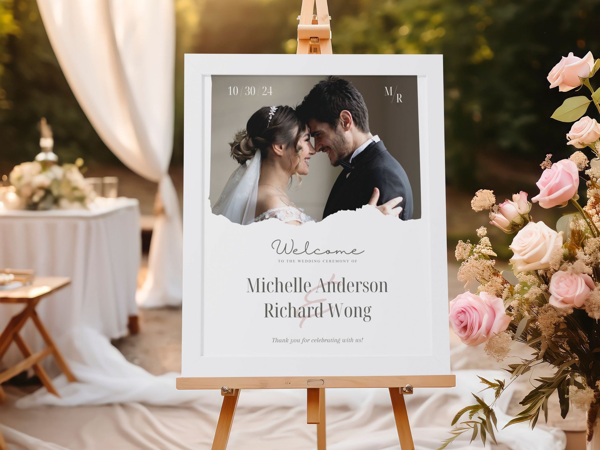 Custom Photo Wedding Welcome Sign - Magnolia Dane Co.