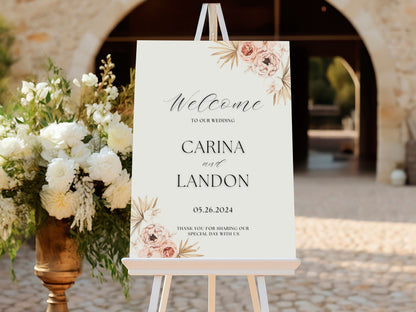 Delicate Floral Wedding Welcome Sign - Magnolia Dane Co.