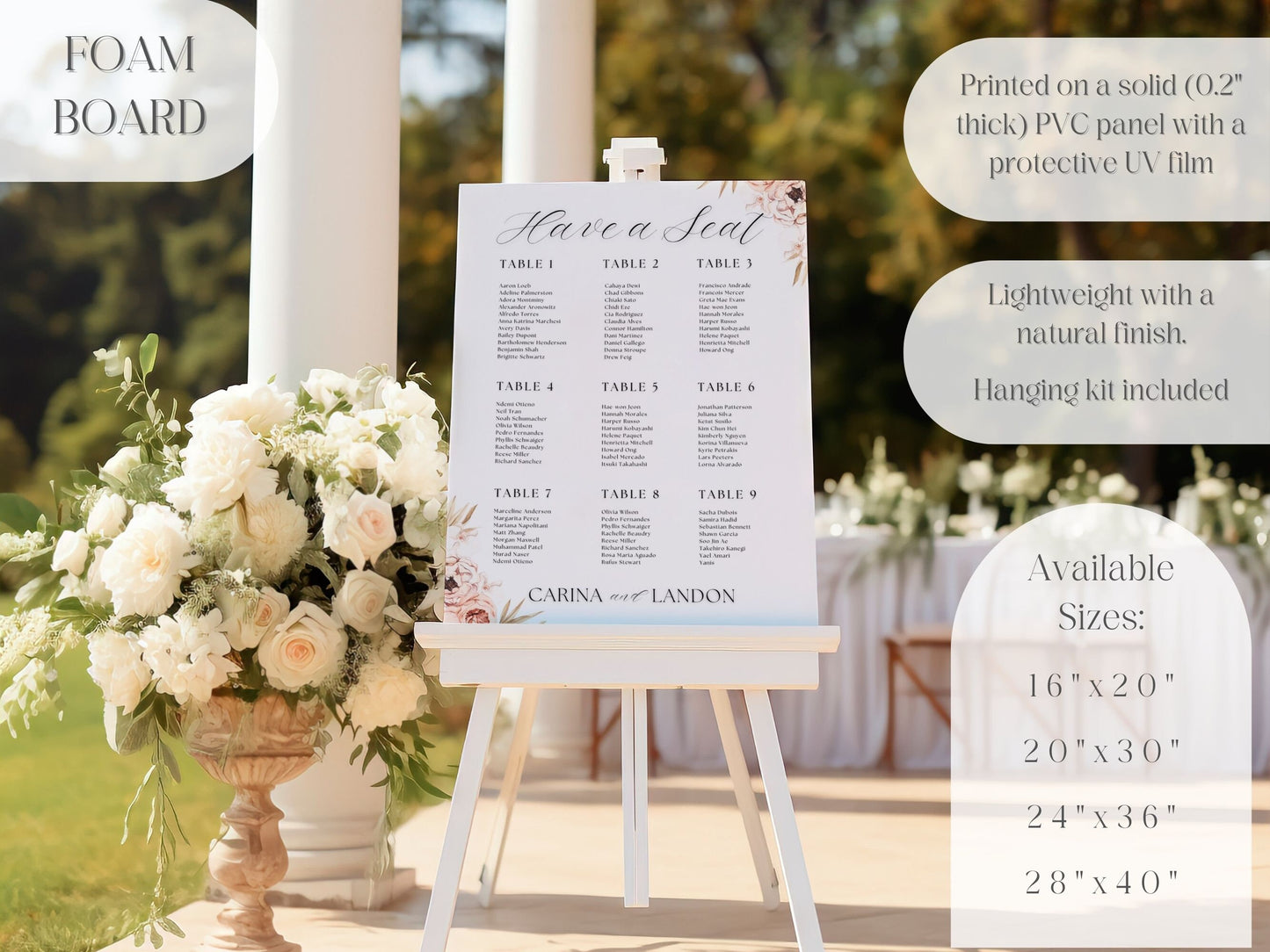 Delicate Floral Wedding Welcome Sign - Magnolia Dane Co.