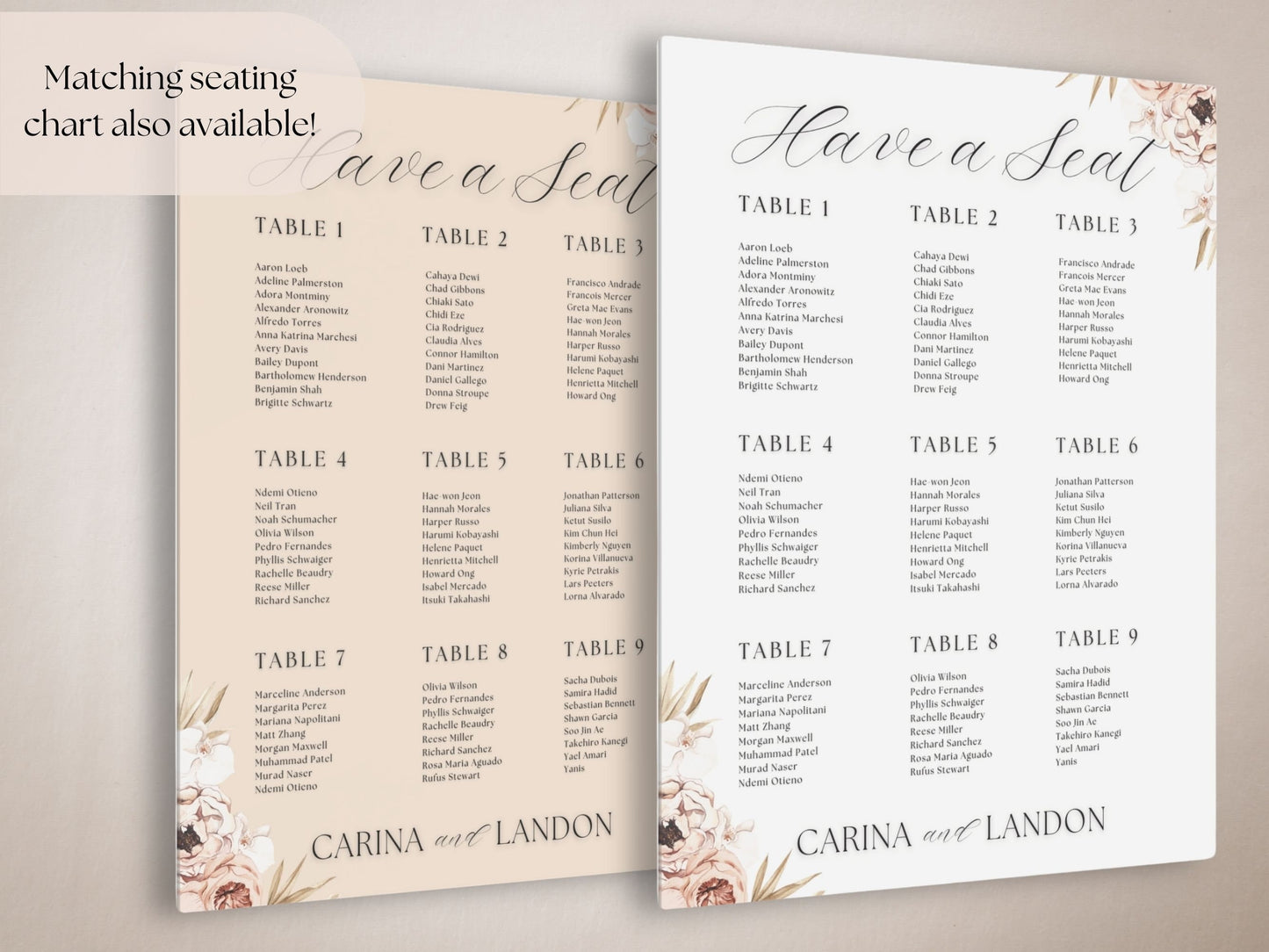 Delicate Floral Wedding Welcome Sign - Magnolia Dane Co.