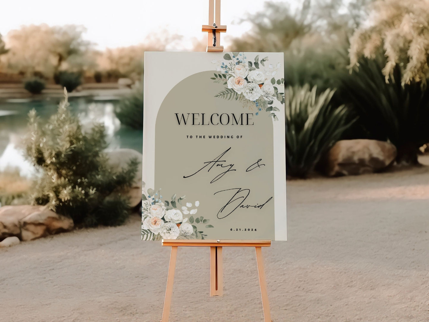 Boho Arch Wedding Welcome Sign - Magnolia Dane Co.