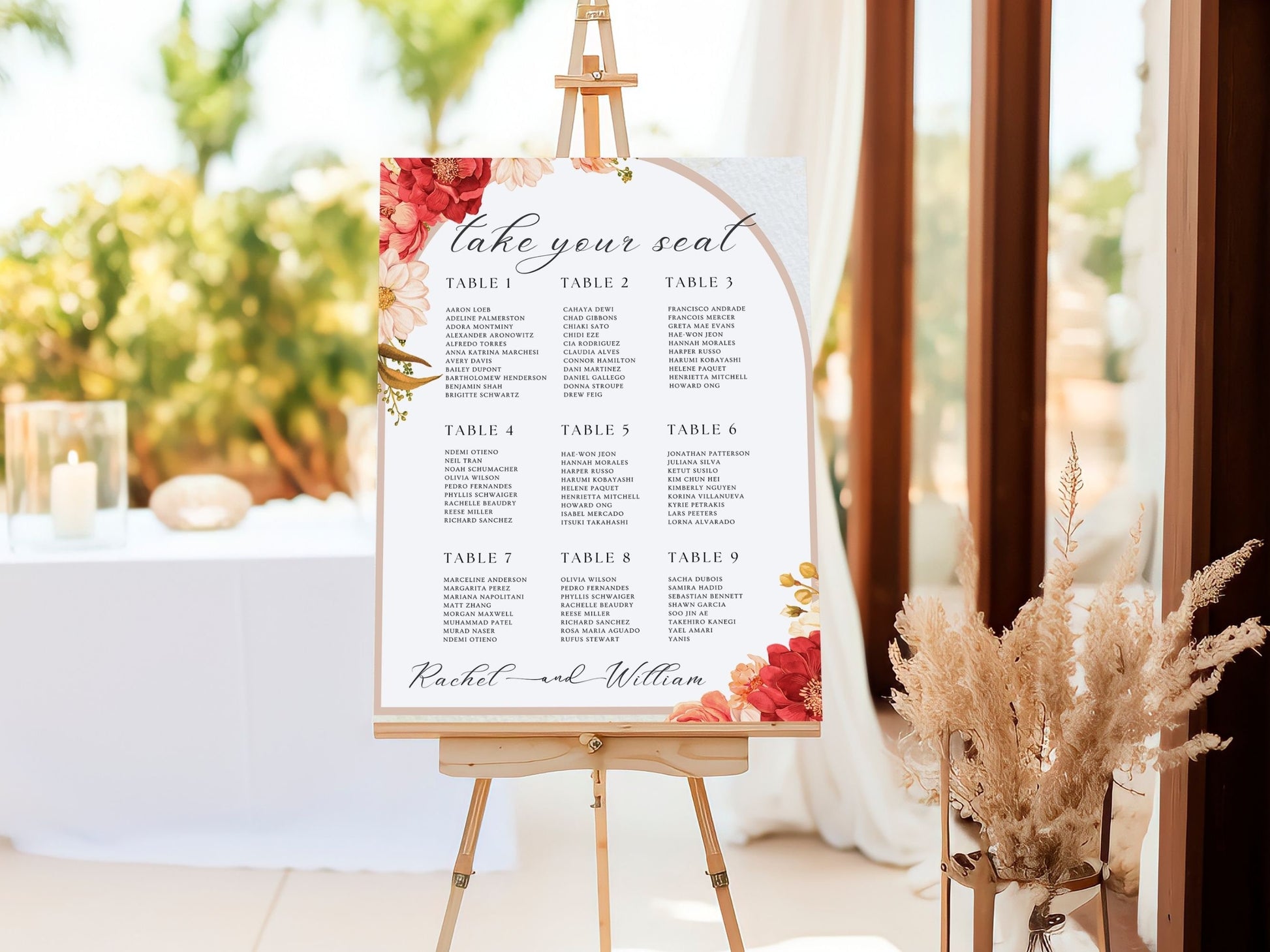 Fall Florals Wedding Welcome Sign - Magnolia Dane Co.