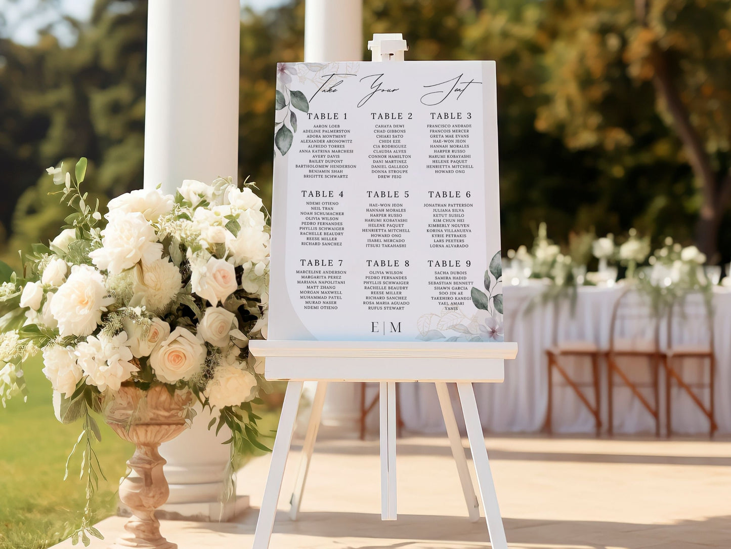 Neutral Florals Wedding Welcome Sign - Magnolia Dane Co.