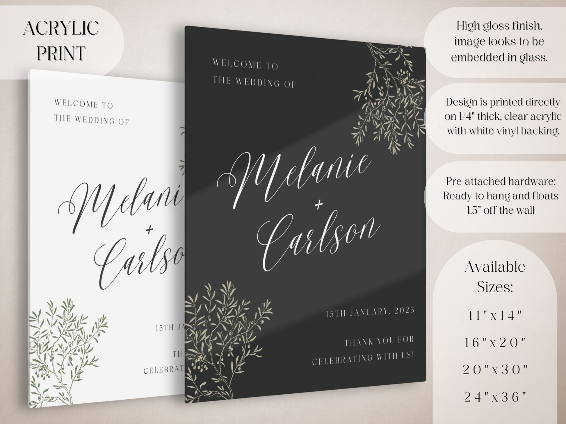 Boho Minimalist Wedding Welcome Sign - Magnolia Dane Co.