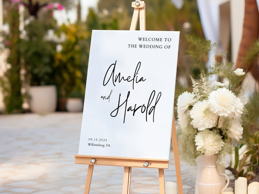 Simple Calligraphy Wedding Welcome Sign - Magnolia Dane Co.