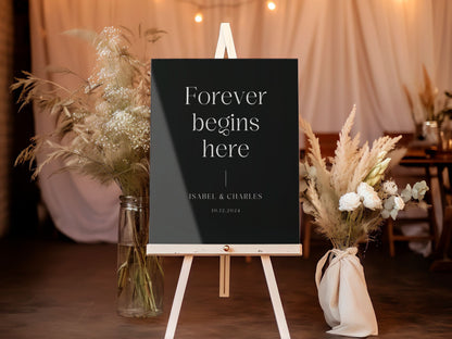 "Forever Begins Here" Wedding Welcome Sign - Magnolia Dane Co.