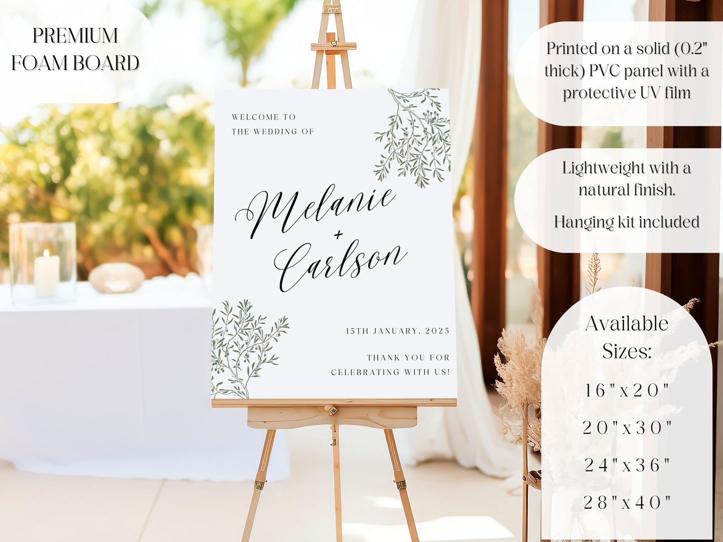 Boho Minimalist Wedding Welcome Sign - Magnolia Dane Co.