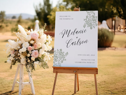 Boho Minimalist Wedding Welcome Sign - Magnolia Dane Co.