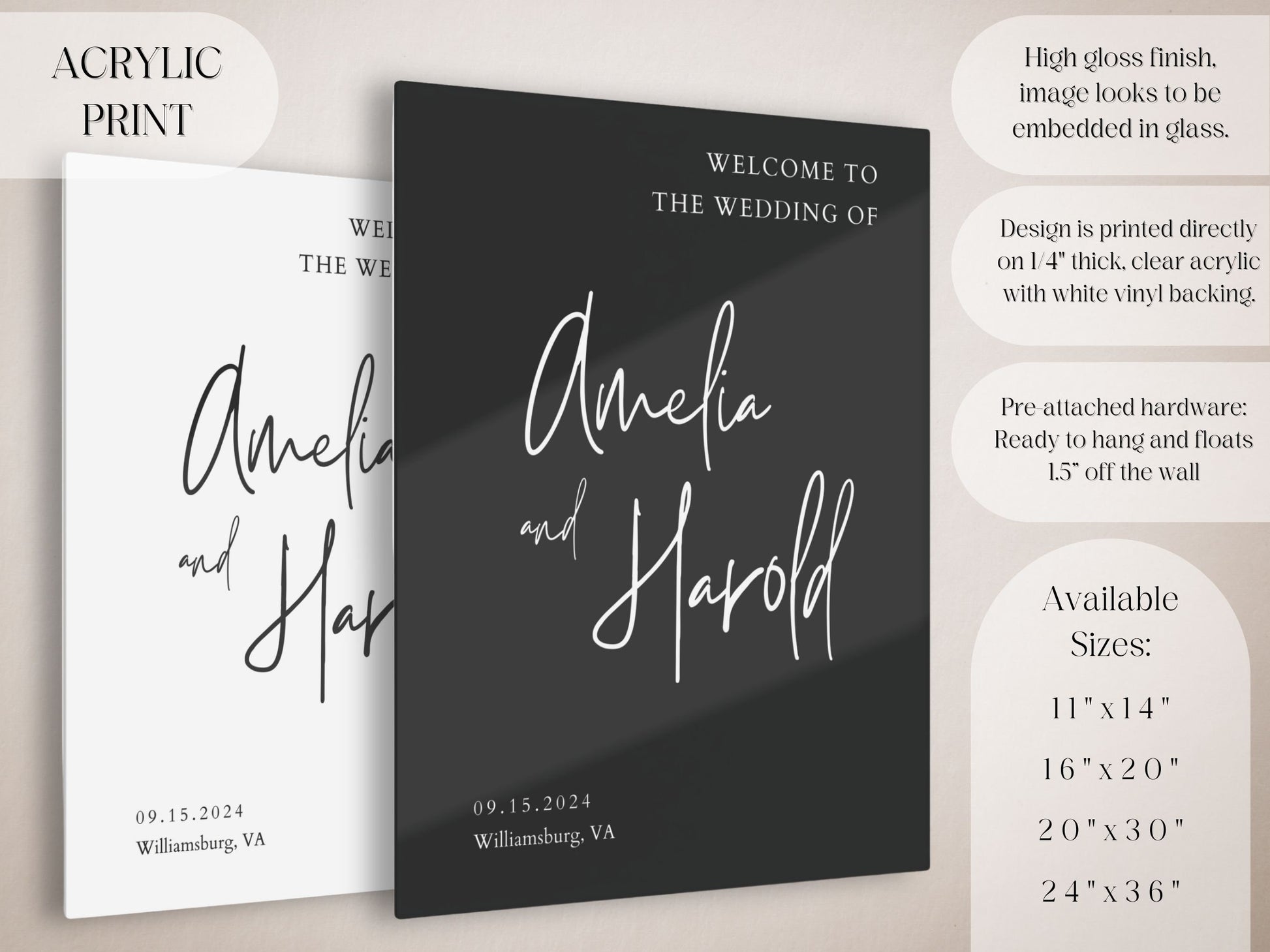 Simple Calligraphy Wedding Welcome Sign - Magnolia Dane Co.