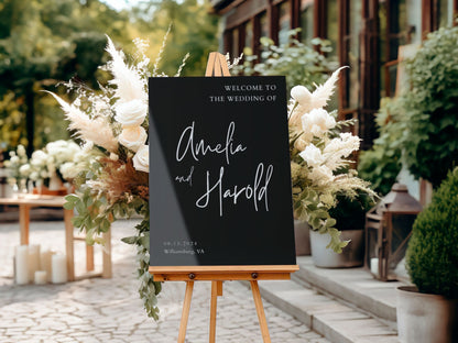 Simple Calligraphy Wedding Welcome Sign - Magnolia Dane Co.