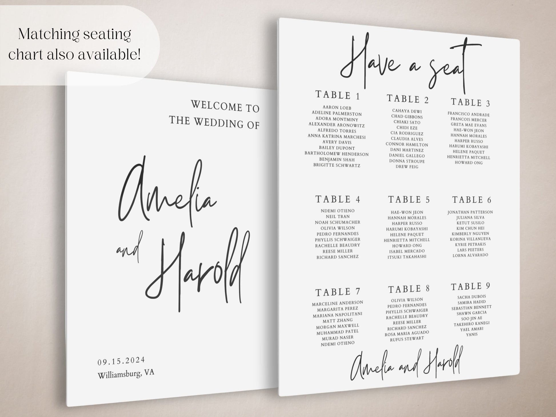 Simple Calligraphy Wedding Welcome Sign - Magnolia Dane Co.