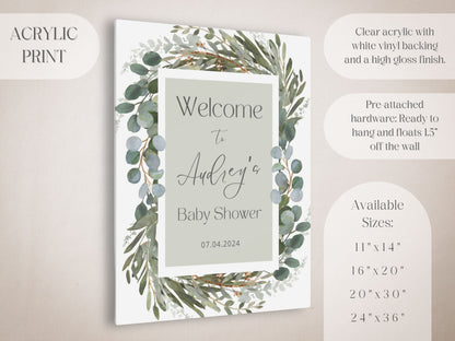 Boho Foliage Baby Shower Welcome Sign - Magnolia Dane Co.