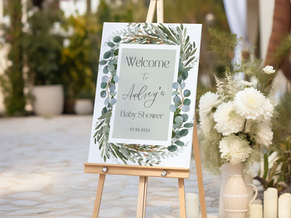 Boho Foliage Baby Shower Welcome Sign - Magnolia Dane Co.