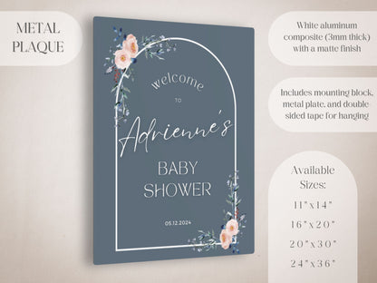 Navy Minimalist Baby Shower Welcome Sign - Magnolia Dane Co.