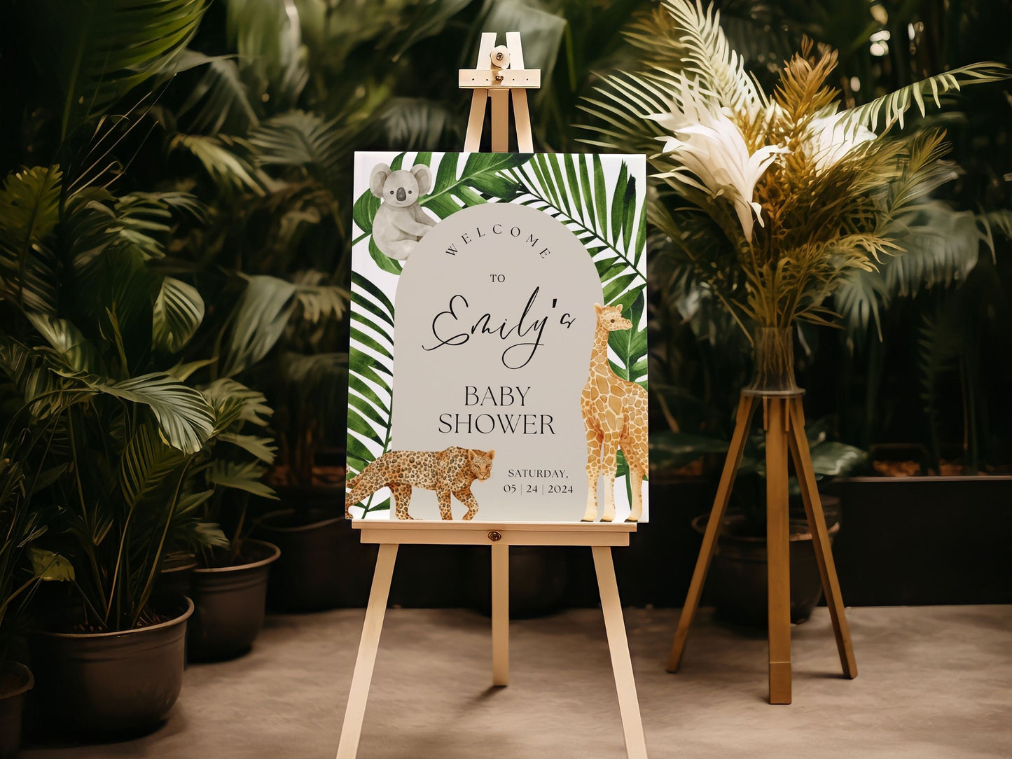 Jungle Animals Baby Shower Welcome Sign - Magnolia Dane Co.