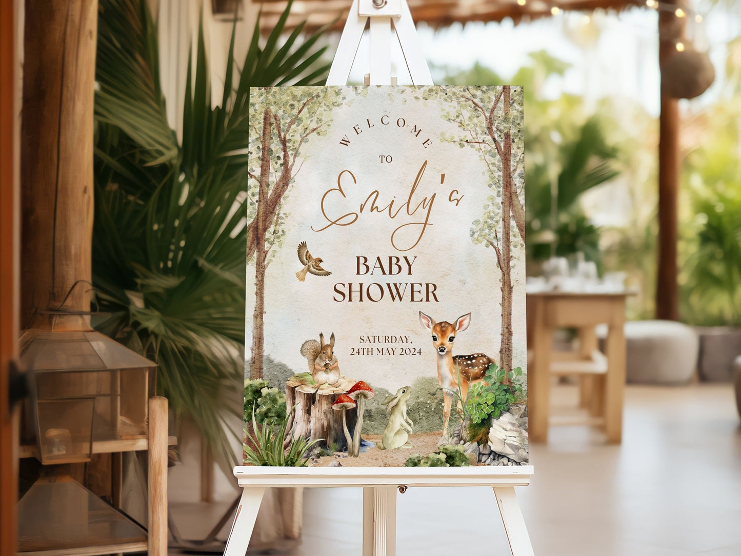 Woodland Creatures Baby Shower Welcome Sign - Magnolia Dane Co.