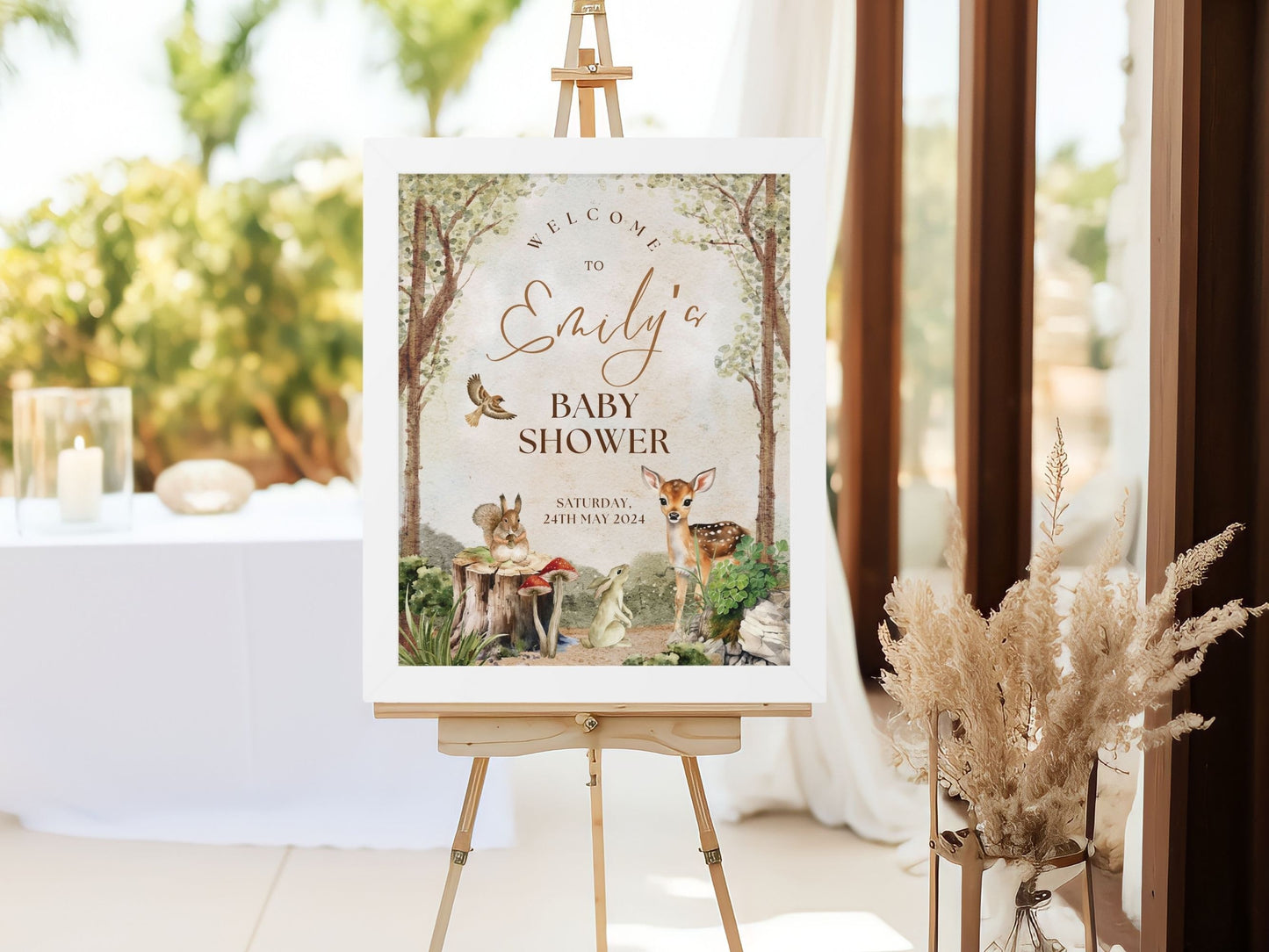 Woodland Creatures Baby Shower Welcome Sign - Magnolia Dane Co.