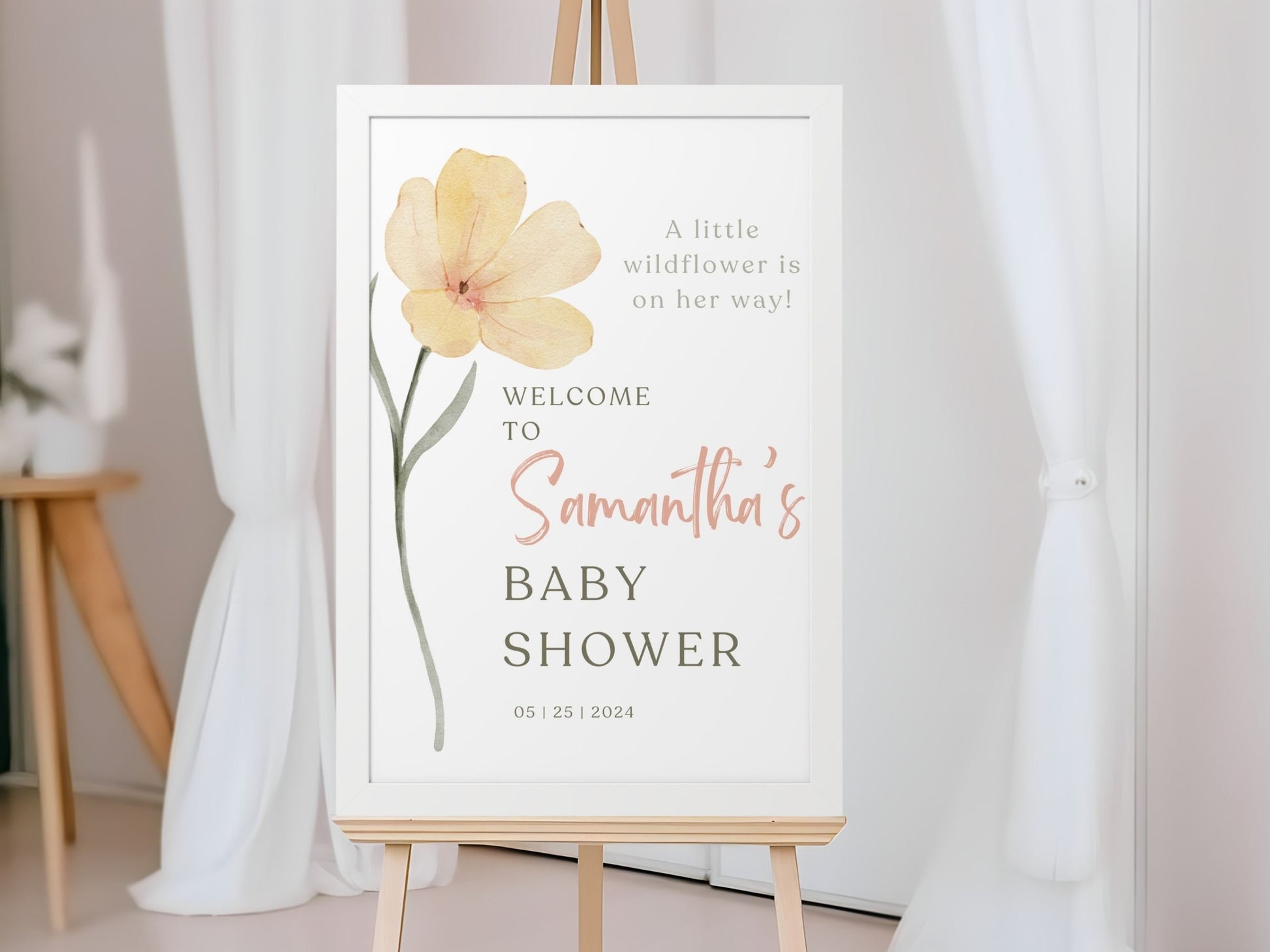 "Little Wildflower" Baby Shower Welcome Sign - Magnolia Dane Co.