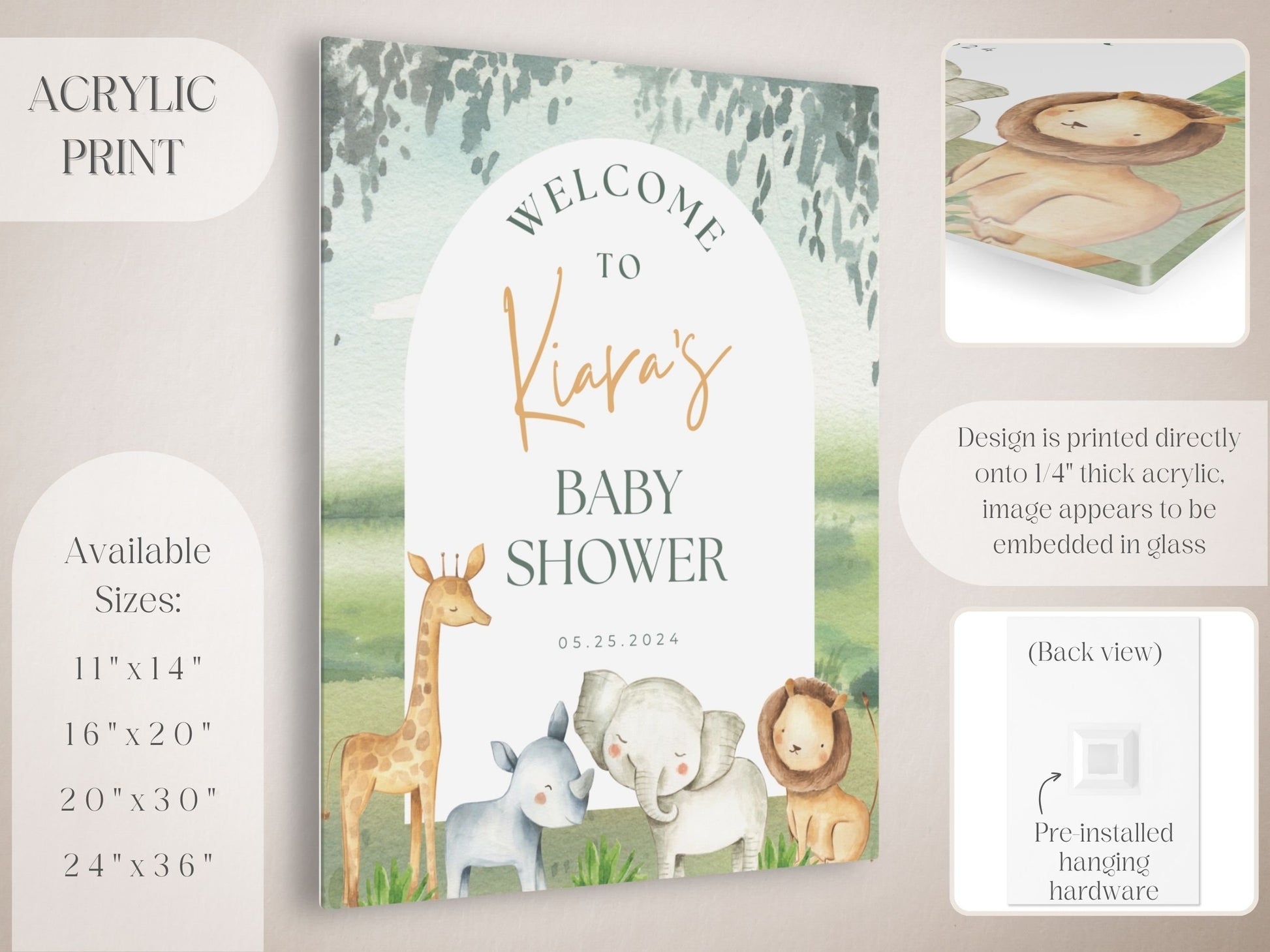 Safari Themed Baby Shower Welcome Sign - Magnolia Dane Co.