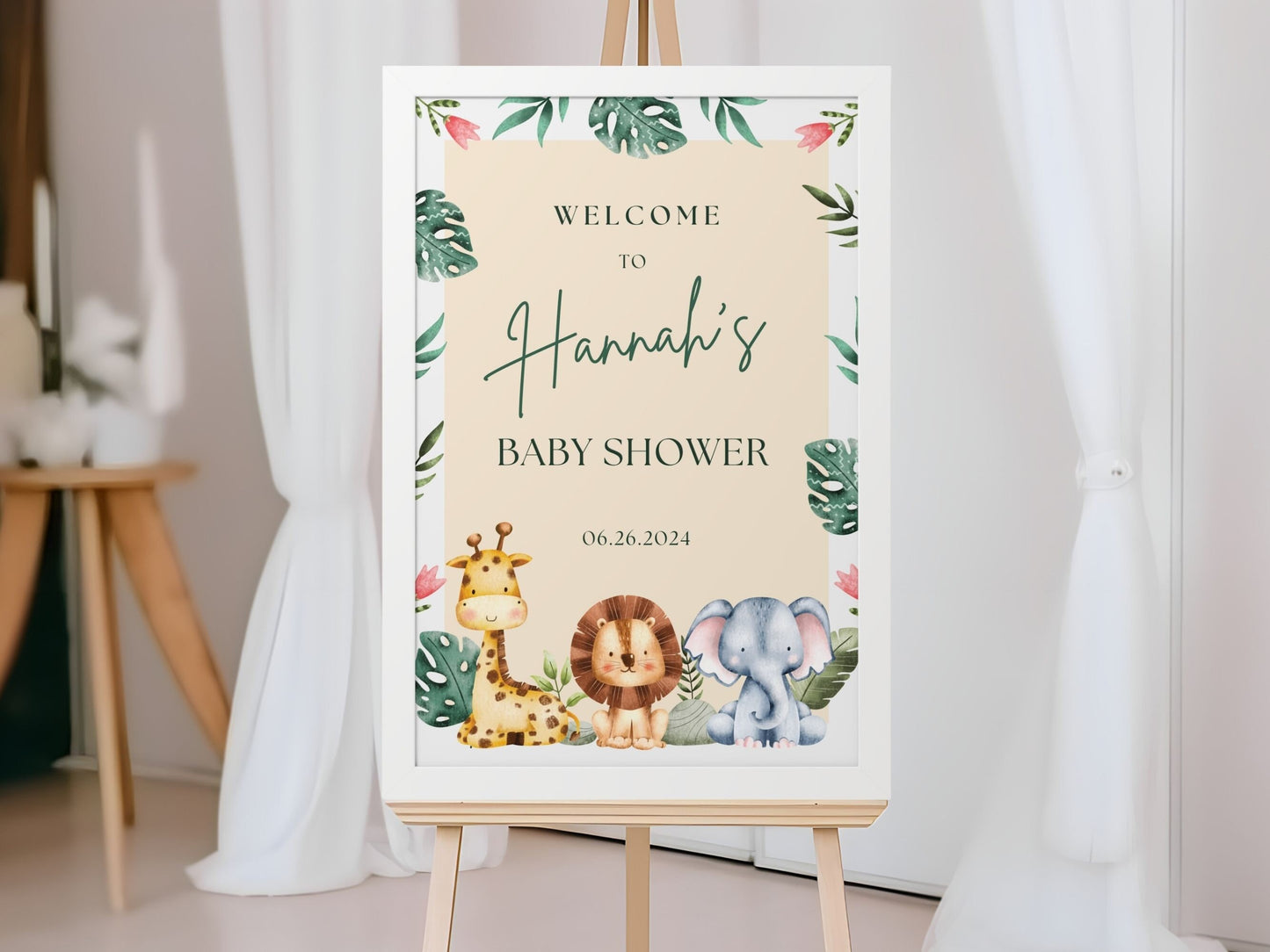 Jungle Safari Baby Shower Welcome Sign - Magnolia Dane Co.