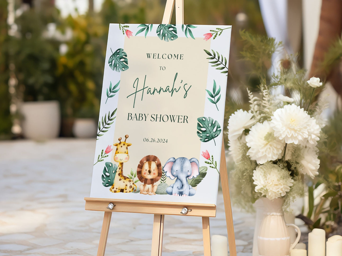 Jungle Safari Baby Shower Welcome Sign - Magnolia Dane Co.