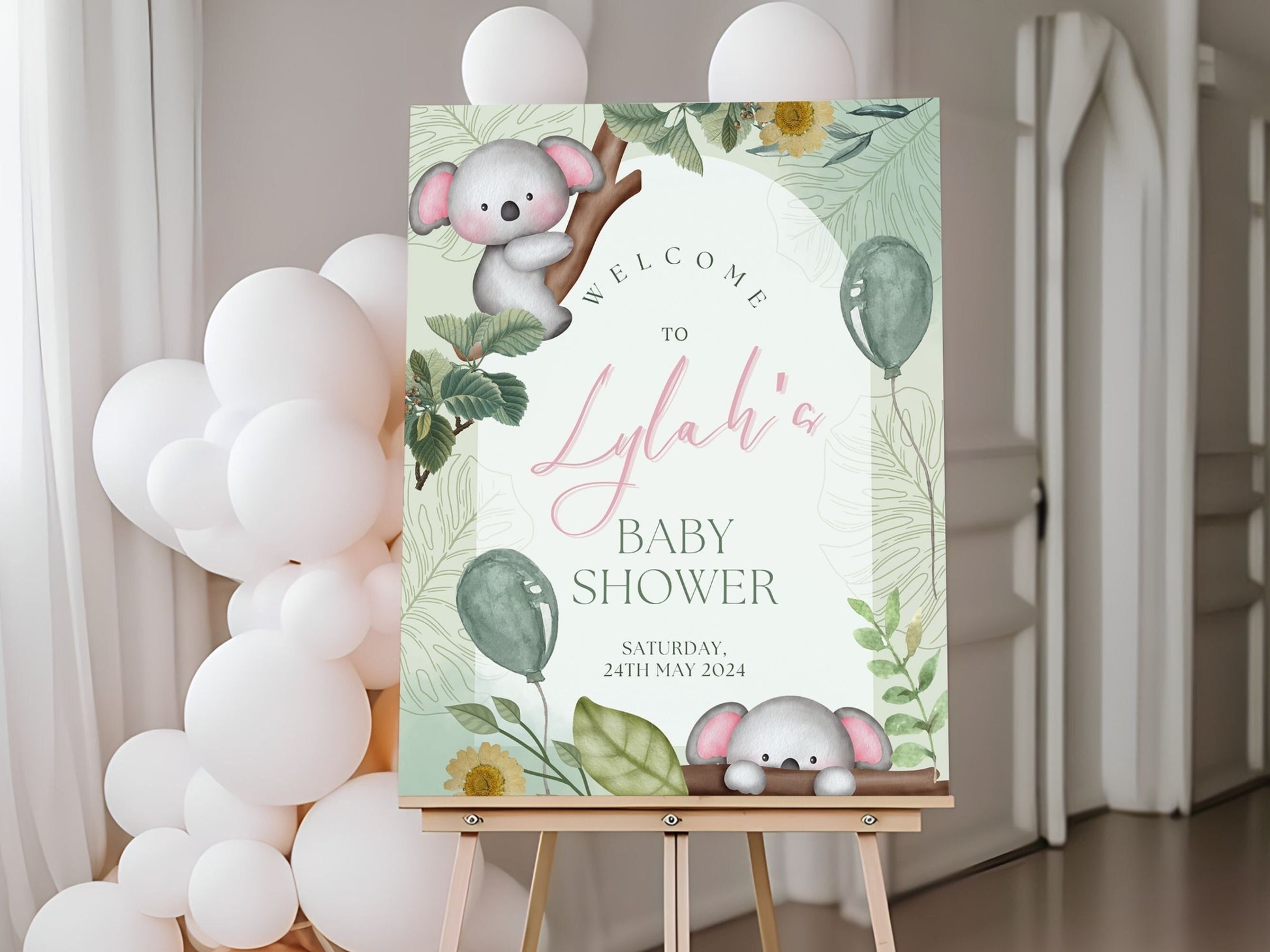 Koala Bear Baby Shower Welcome Sign - Magnolia Dane Co.