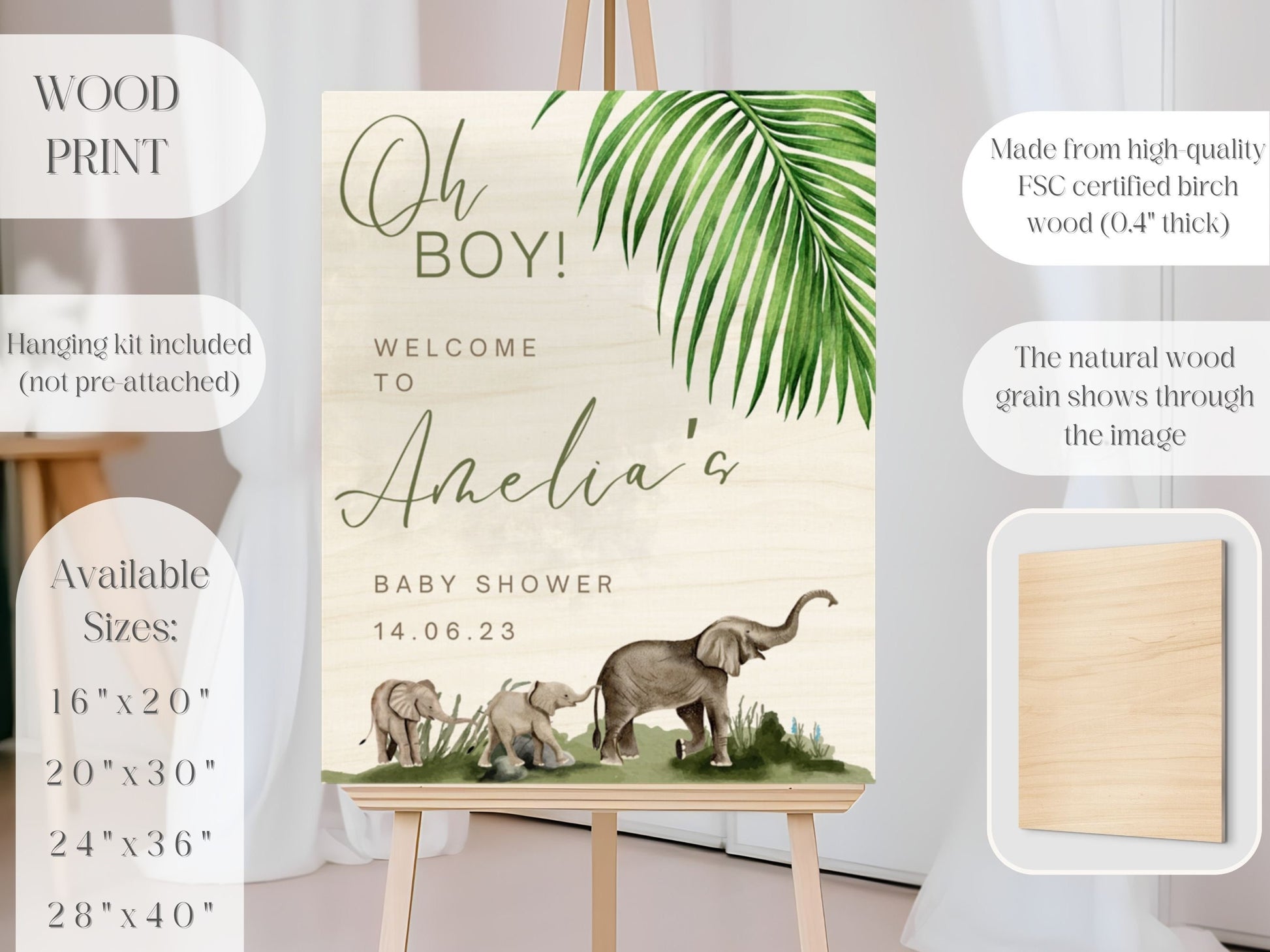 Elephant Baby Shower Welcome Sign - Magnolia Dane Co.