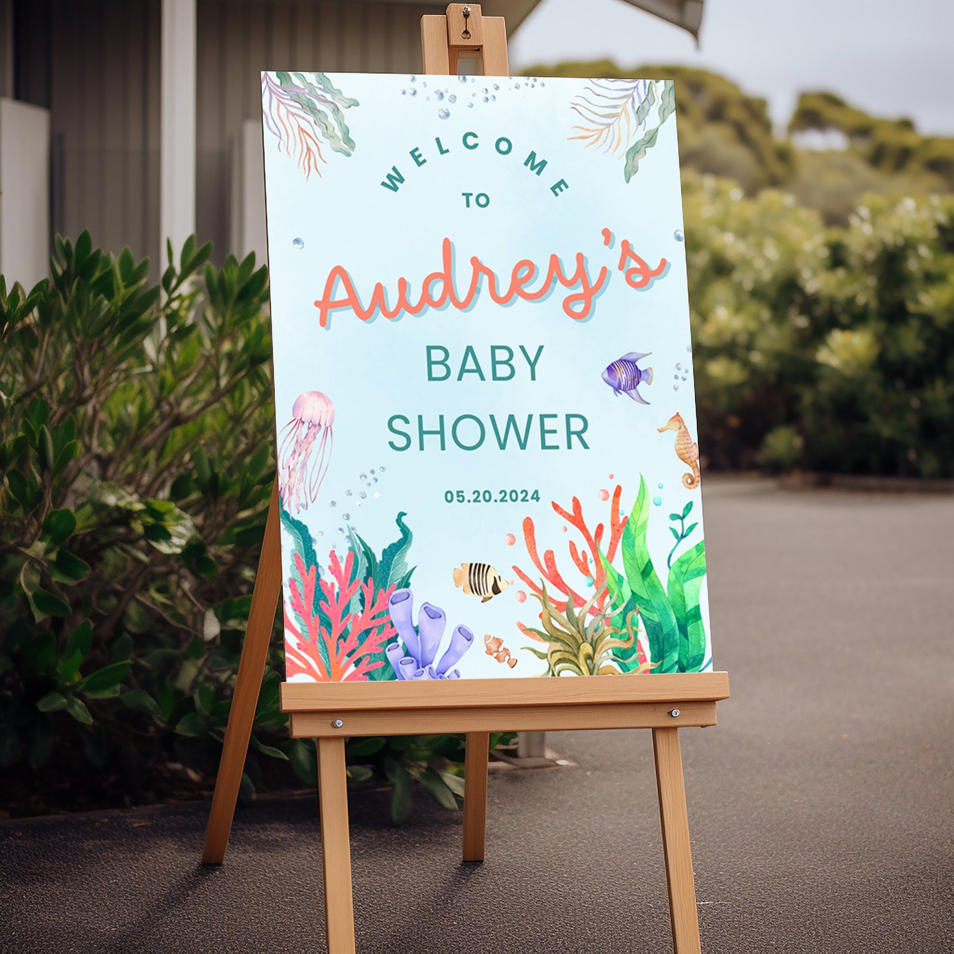 Coral Reef Baby Shower Welcome Sign - Magnolia Dane Co.