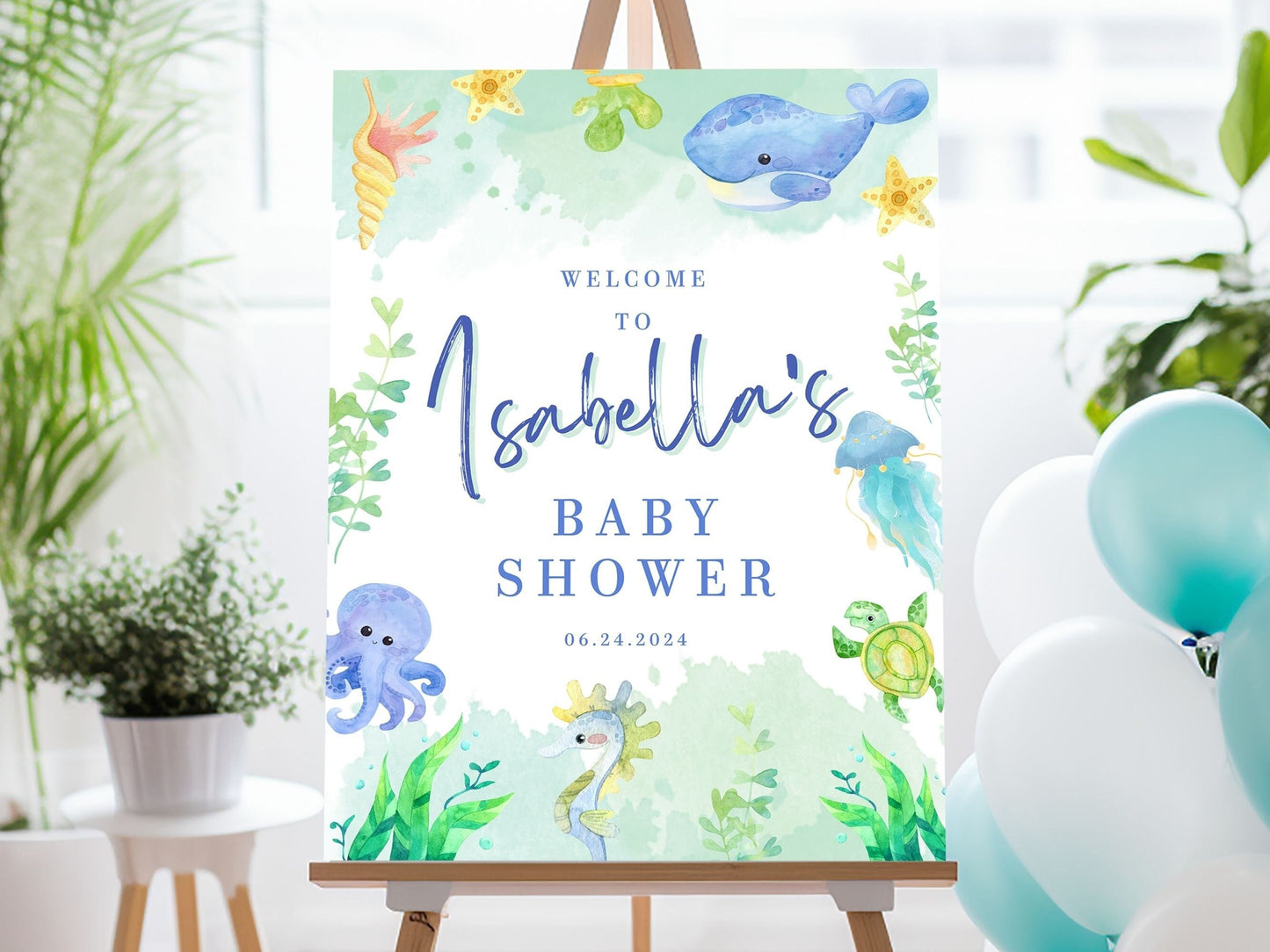 Under the Sea Baby Shower Welcome Sign - Magnolia Dane Co.