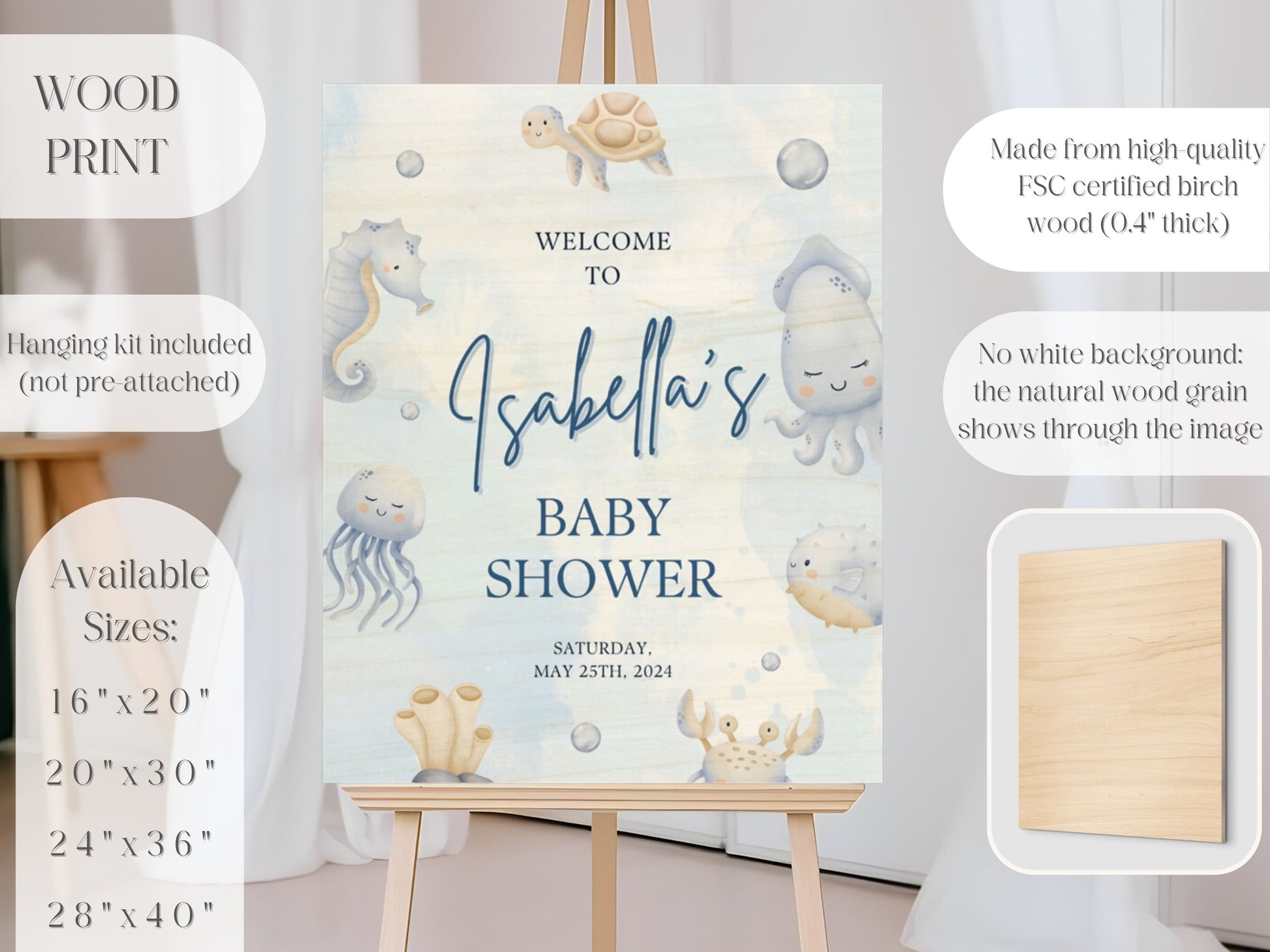 Under the Sea Baby Shower Welcome Sign - Magnolia Dane Co.