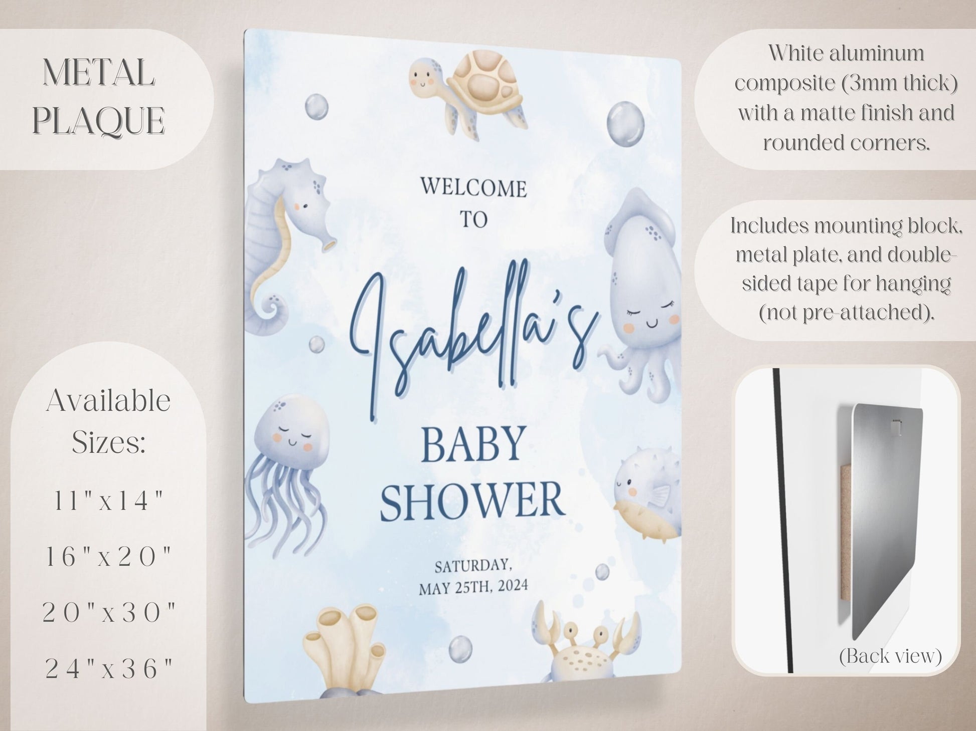 Under the Sea Baby Shower Welcome Sign - Magnolia Dane Co.