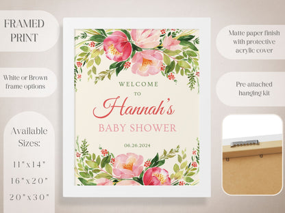 Bright Florals Baby Shower Welcome Sign - Magnolia Dane Co.