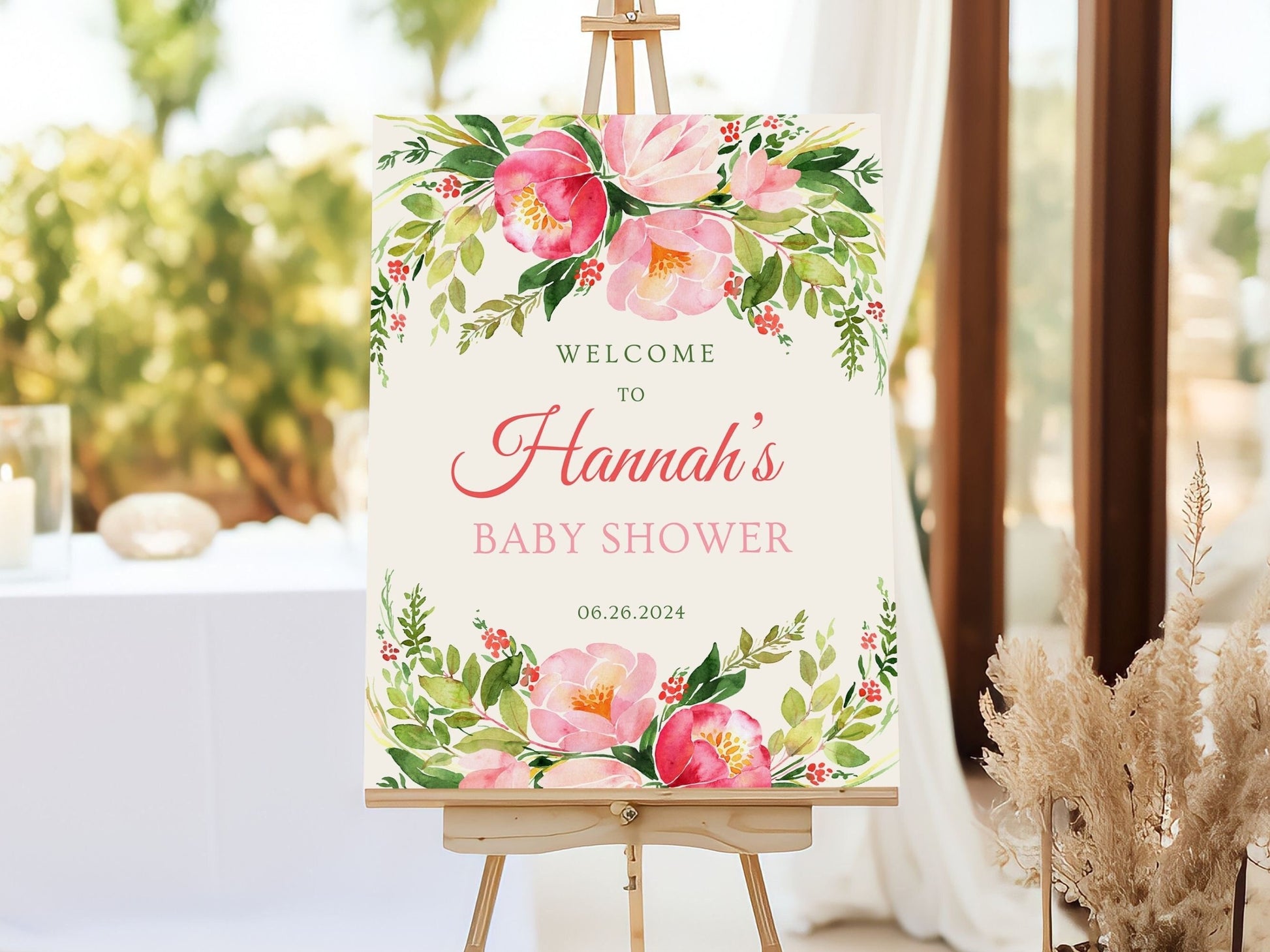 Bright Florals Baby Shower Welcome Sign - Magnolia Dane Co.