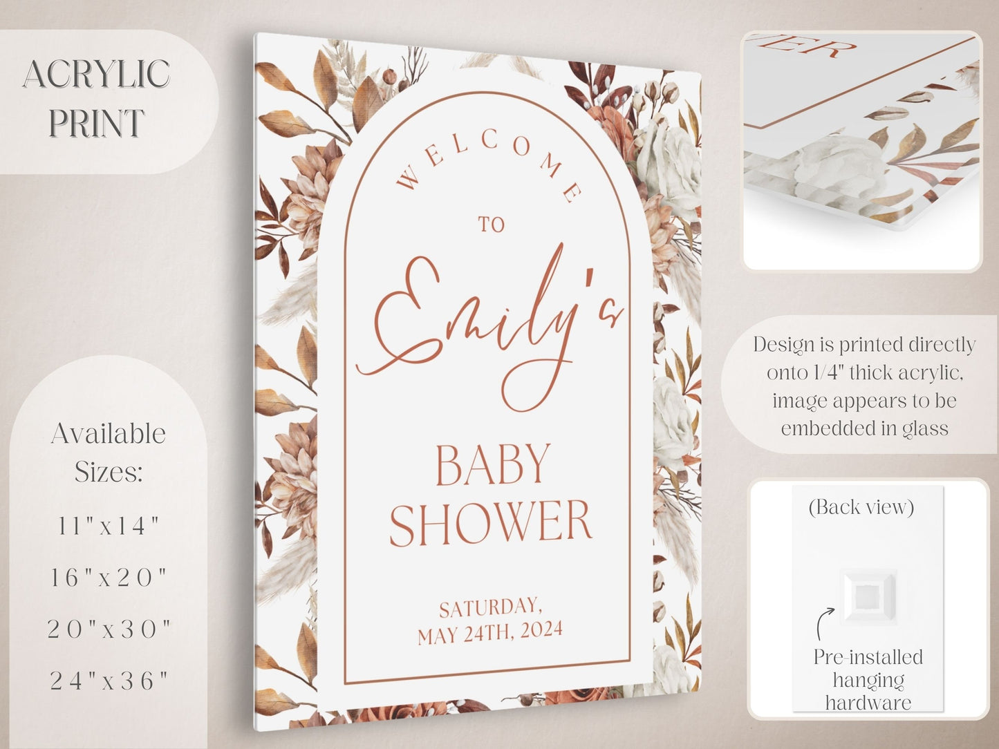 Boho Neutral Baby Shower Welcome Sign - Magnolia Dane Co.