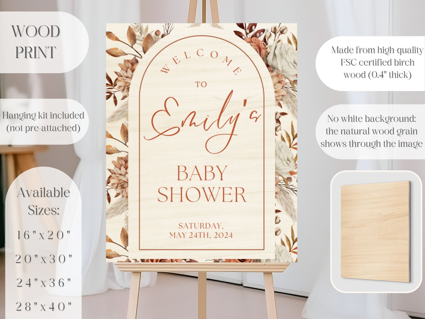 Boho Neutral Baby Shower Welcome Sign - Magnolia Dane Co.