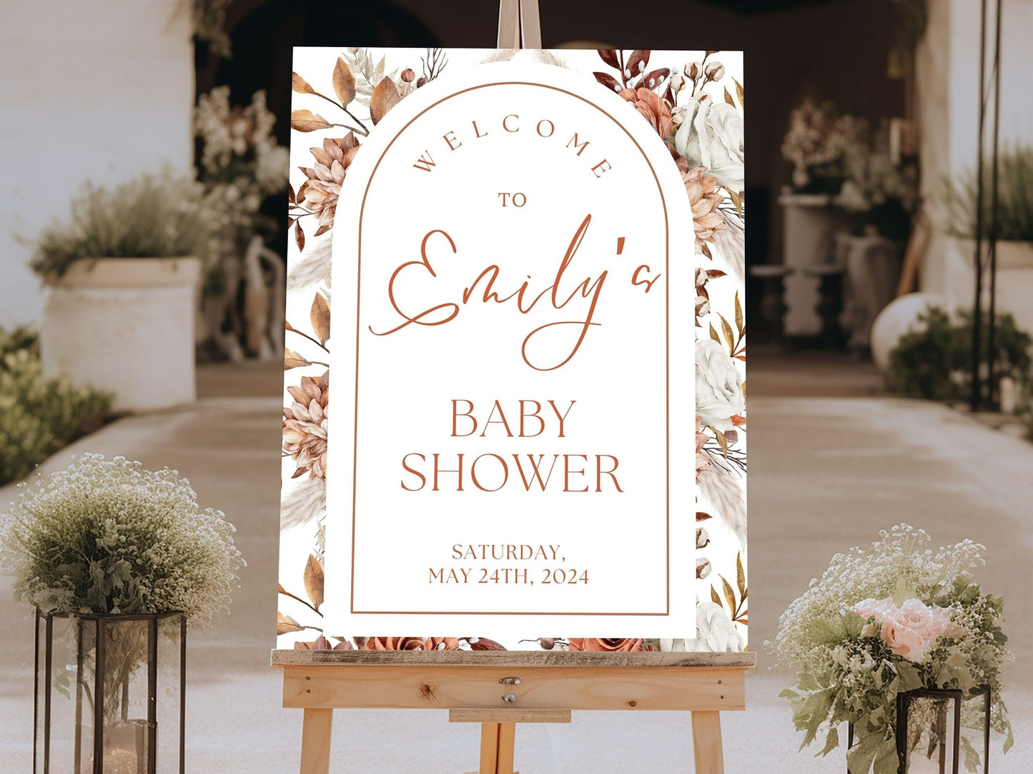 Boho Neutral Baby Shower Welcome Sign - Magnolia Dane Co.