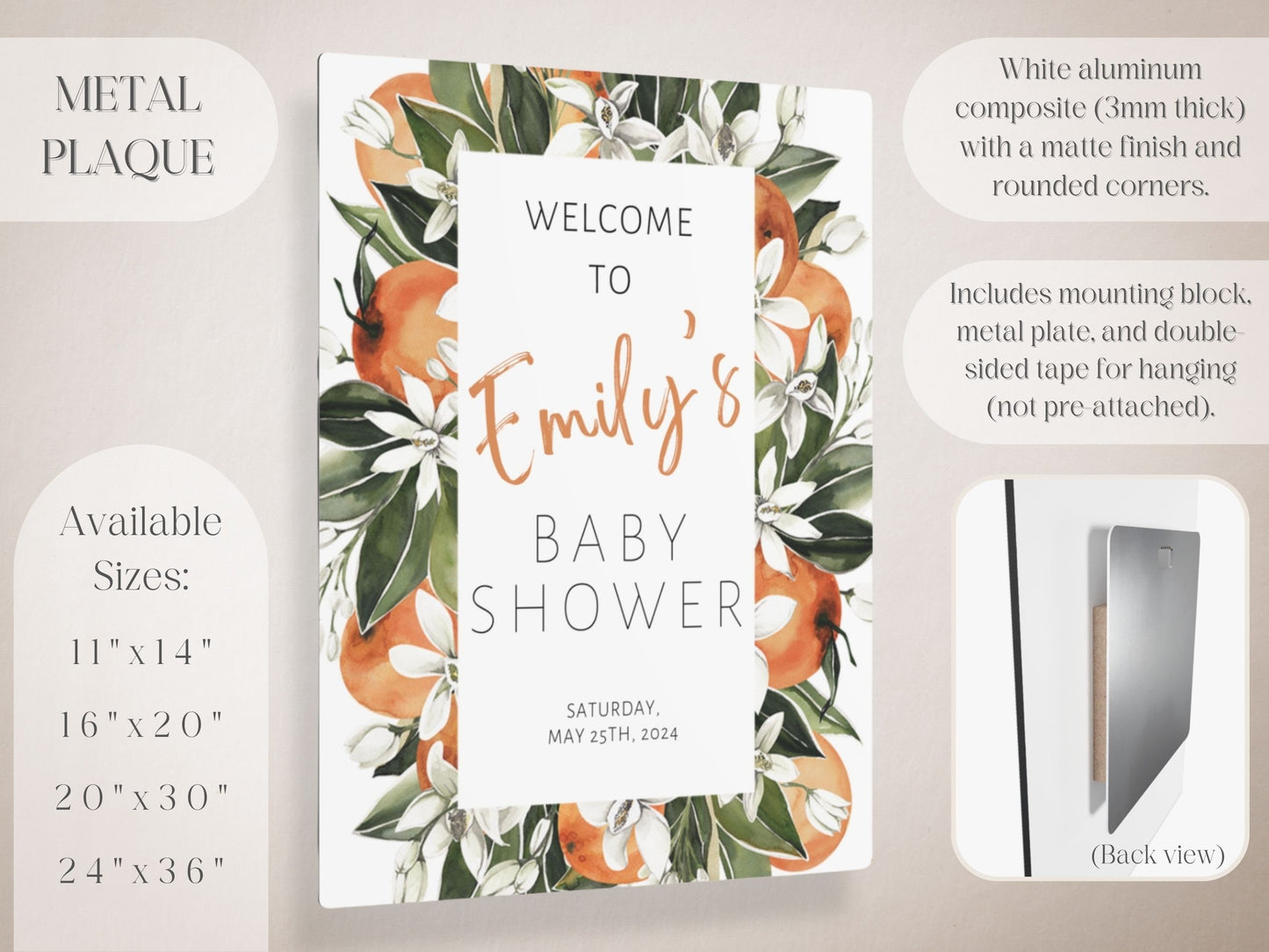 Citrus Baby Shower Welcome Sign - Magnolia Dane Co.