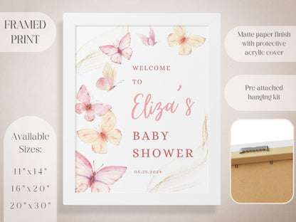 Delicate Butterflies Baby Shower Welcome Sign - Magnolia Dane Co.